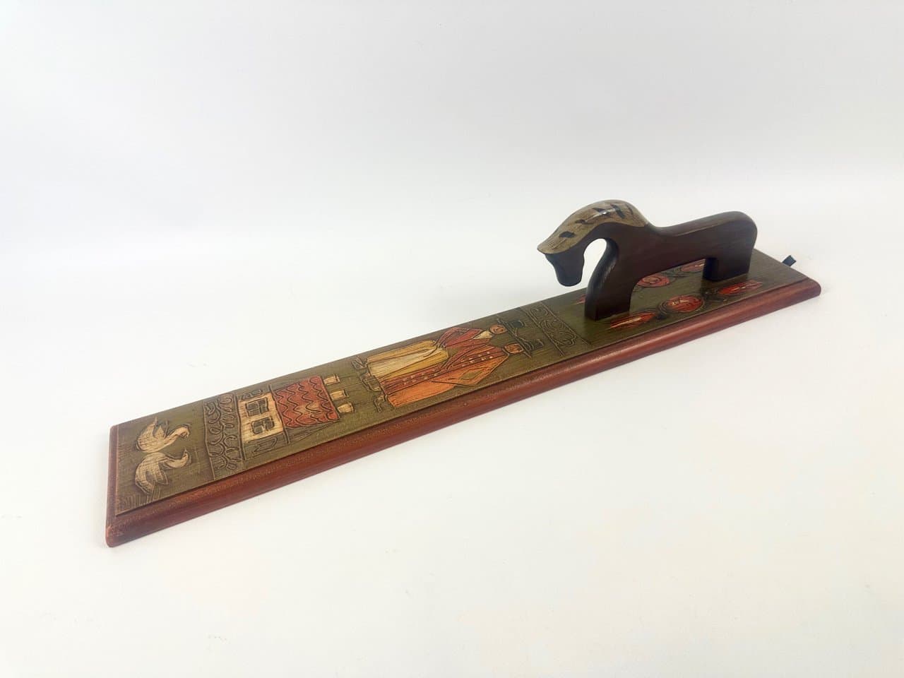 Deska maglownicza dekoracyjna, brązowy, drewno, Dania, lata 50. - 151677