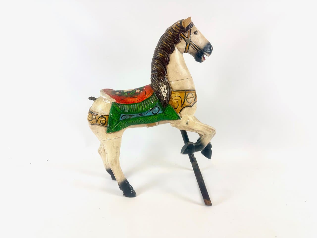 Figurka karuzelowego konia, multikolor, drewno, początek XX w. - 151696