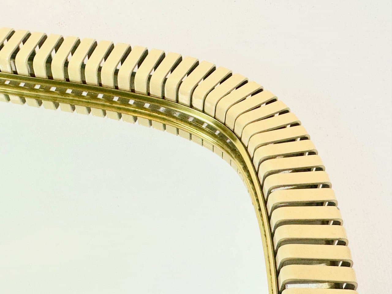 Wall mirror, ivory, brass, steel, glass, Germany, 1950s - 151748