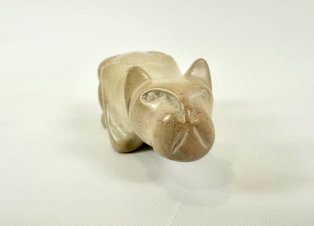 Cat figurine, beige soapstone, 1960s - 151774