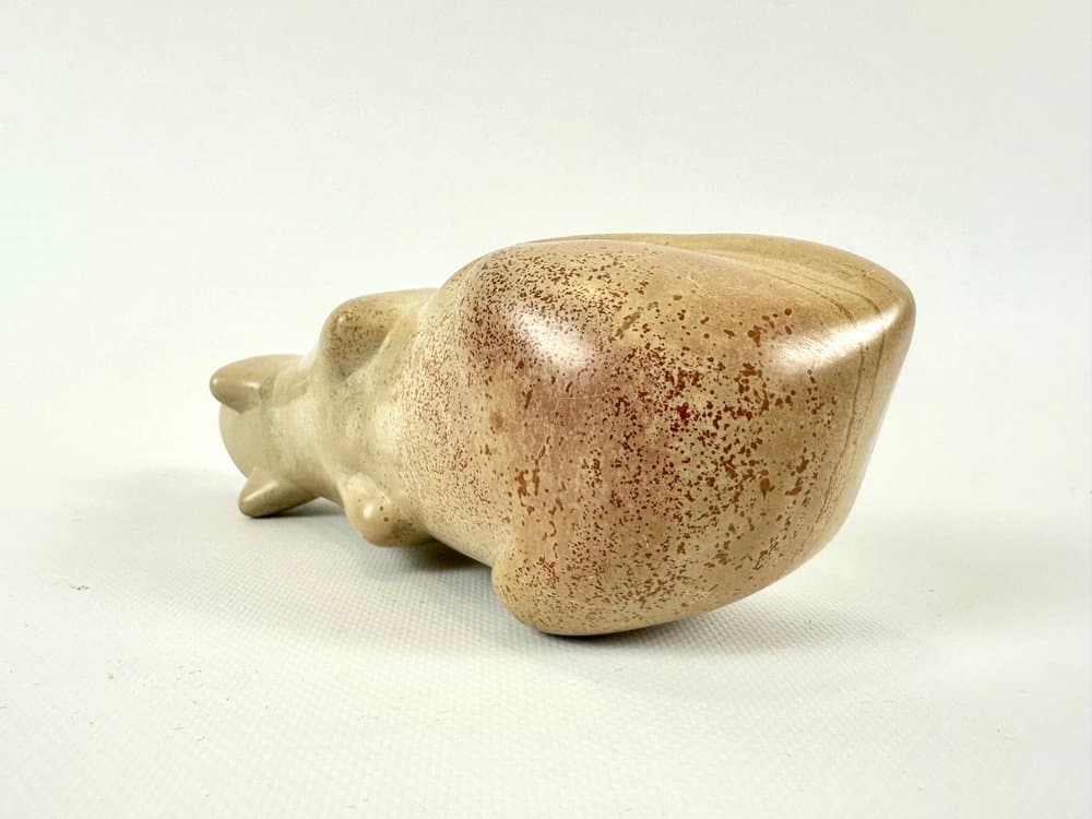 Cat figurine, beige soapstone, 1960s - 151773