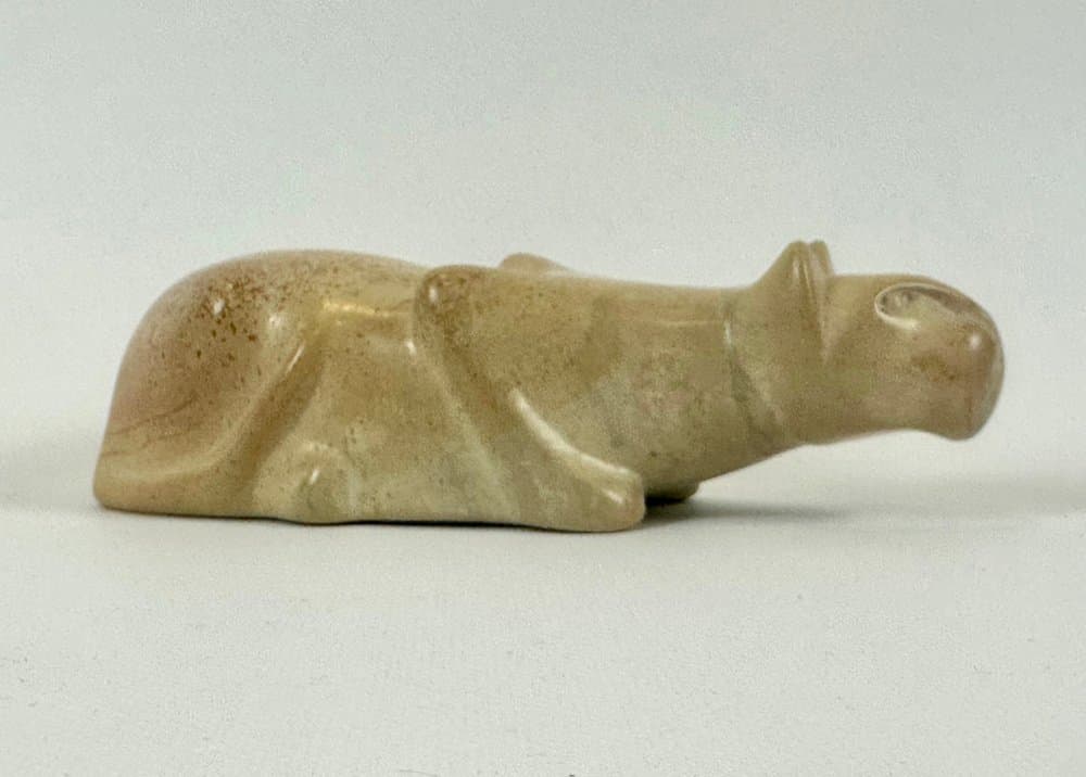 Cat figurine, beige soapstone, 1960s - 151770