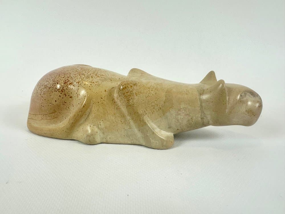 Cat figurine, beige soapstone, 1960s - 151766