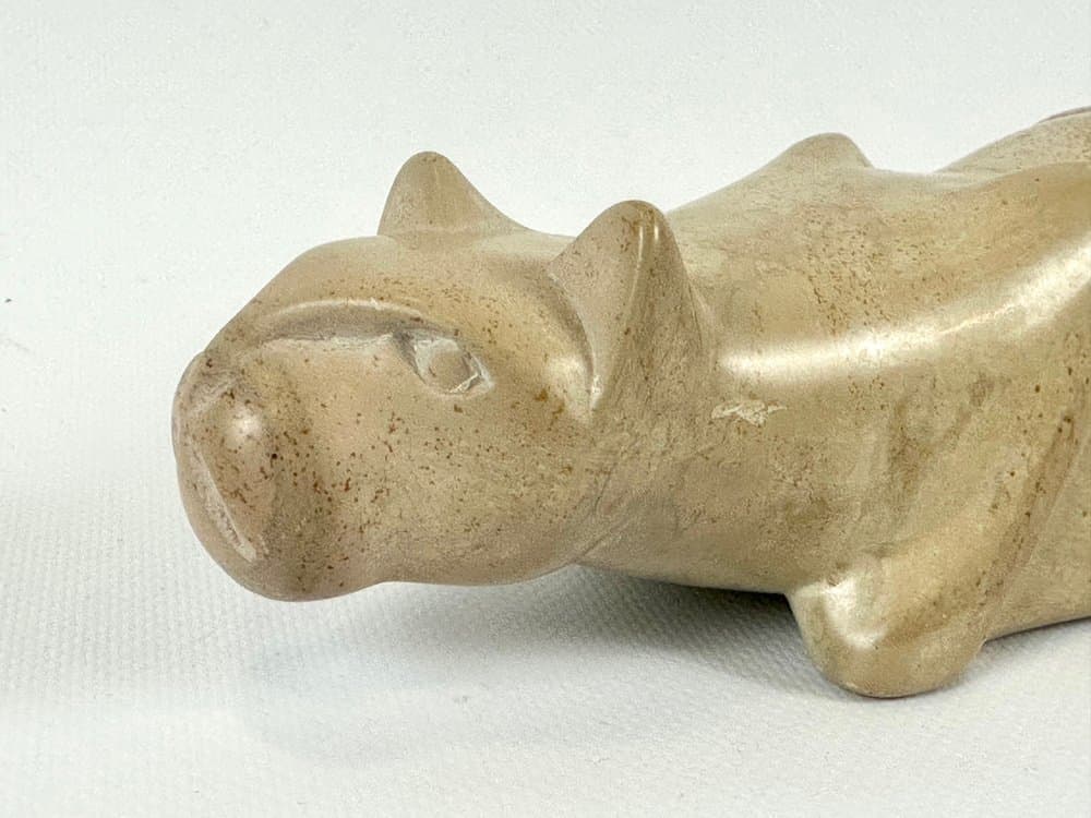 Cat figurine, beige soapstone, 1960s - 151768