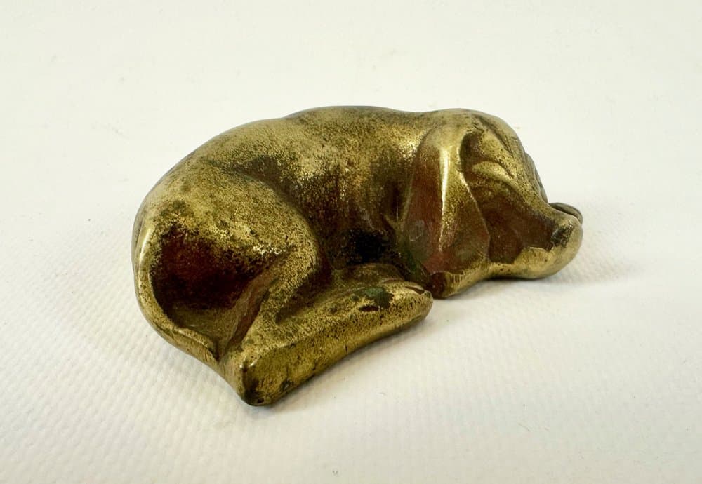 Figurka psa Art déco, złoty mosiądz, Niemcy, lata 30. - 151775