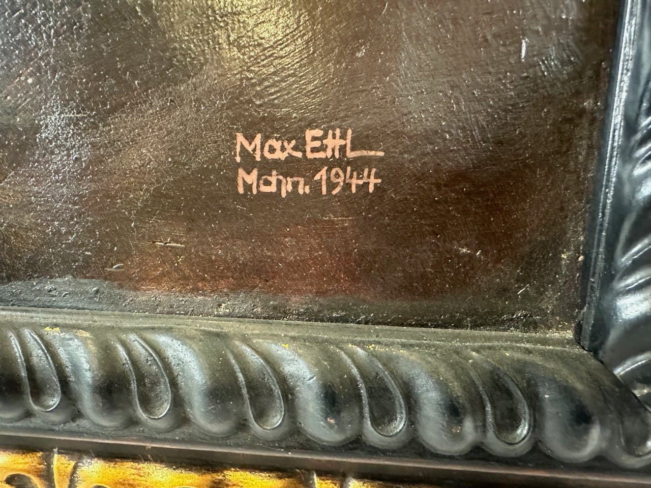 Obraz portretowy Franz Liszt, brązowy, olej na płótnie, art. M. Ehl, Niemcy, lata 40. - 151840