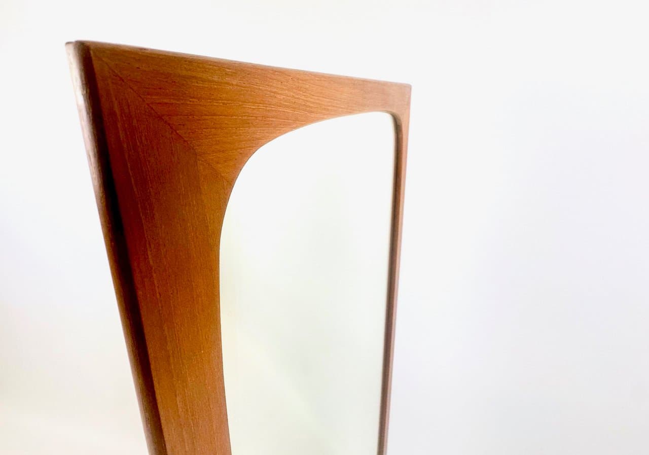 Wall mirror, brown, glass, teak, Germany, 1970s. - 151876