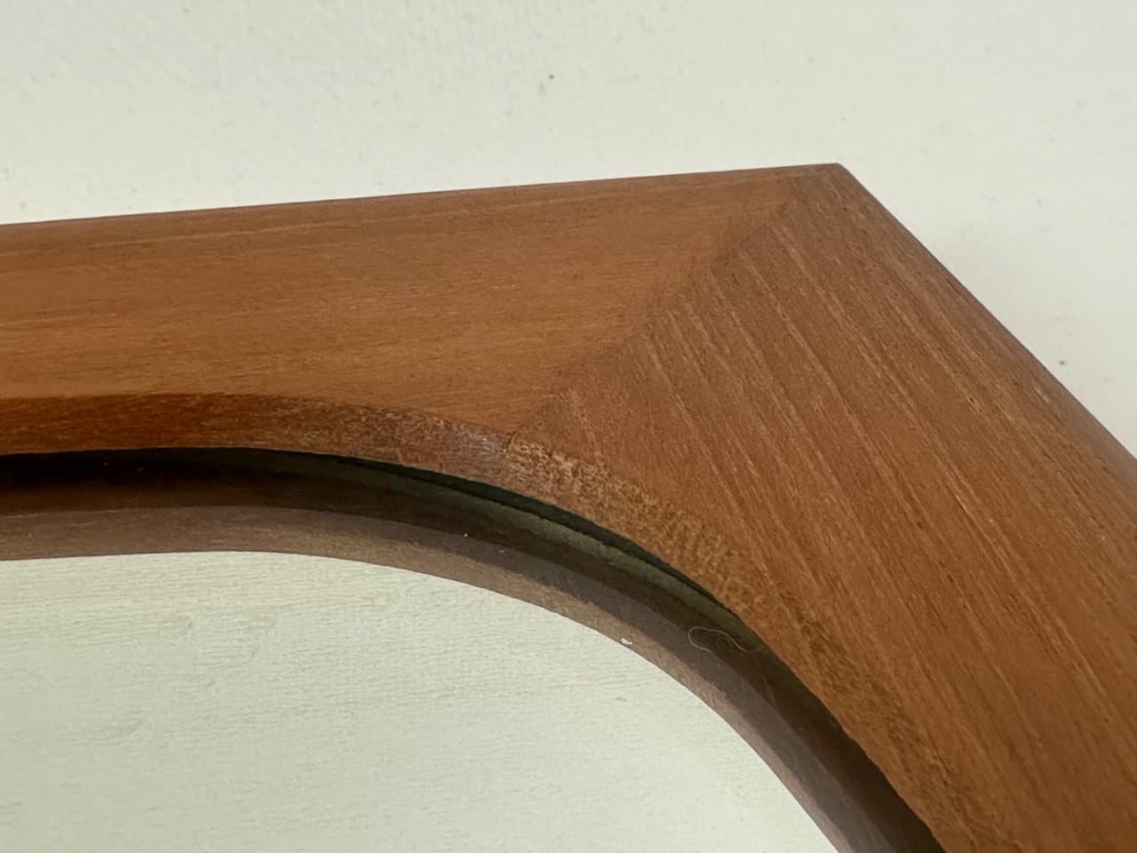 Wall mirror, brown, glass, teak, Germany, 1970s. - 151877