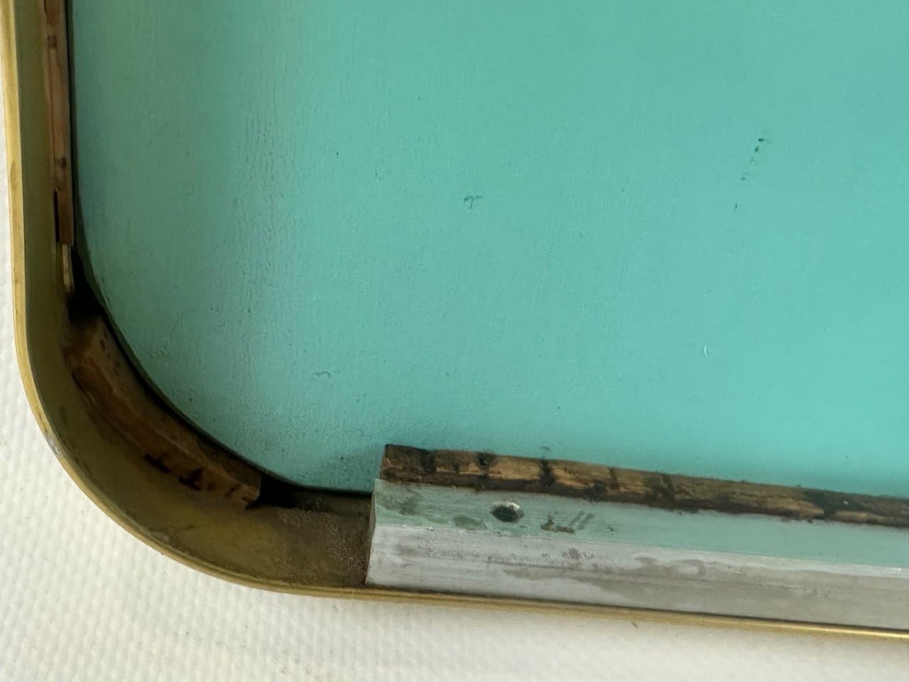 Wall mirror, golden brass, mirrored glass, France, 1950s - 151896