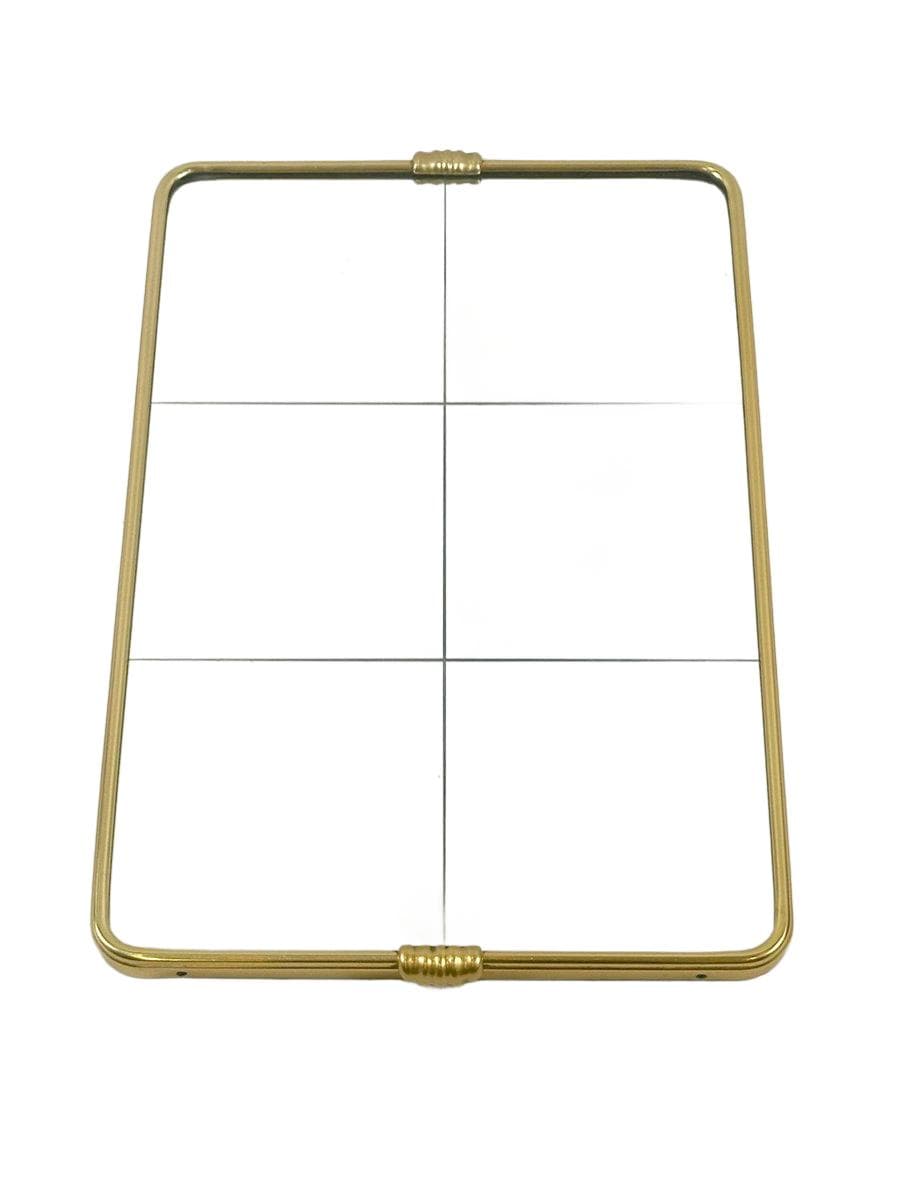 Wall mirror, golden brass, mirrored glass, France, 1950s