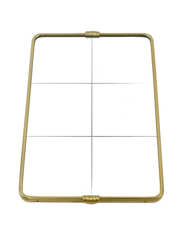 Wall mirror, golden brass, mirrored glass, France, 1950s - DIMENSION