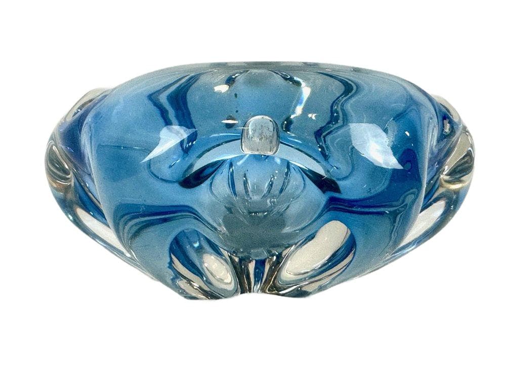 Art glass bowl, blue glass, by J. Hospodka, Czech Republic, 1960s. - 148486