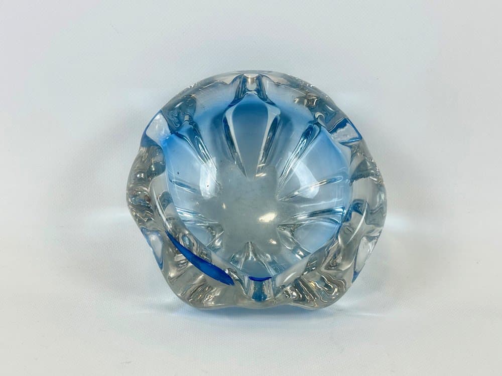 Art glass bowl, blue glass, by J. Hospodka, Czech Republic, 1960s. - 151970