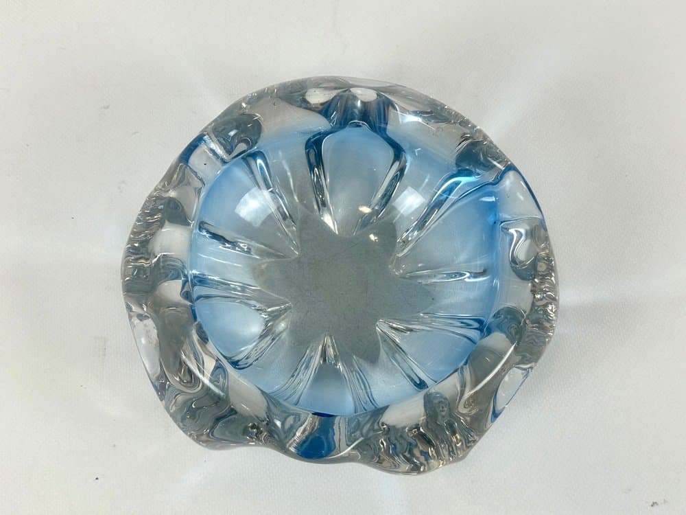 Art glass bowl, blue glass, by J. Hospodka, Czech Republic, 1960s. - 151968