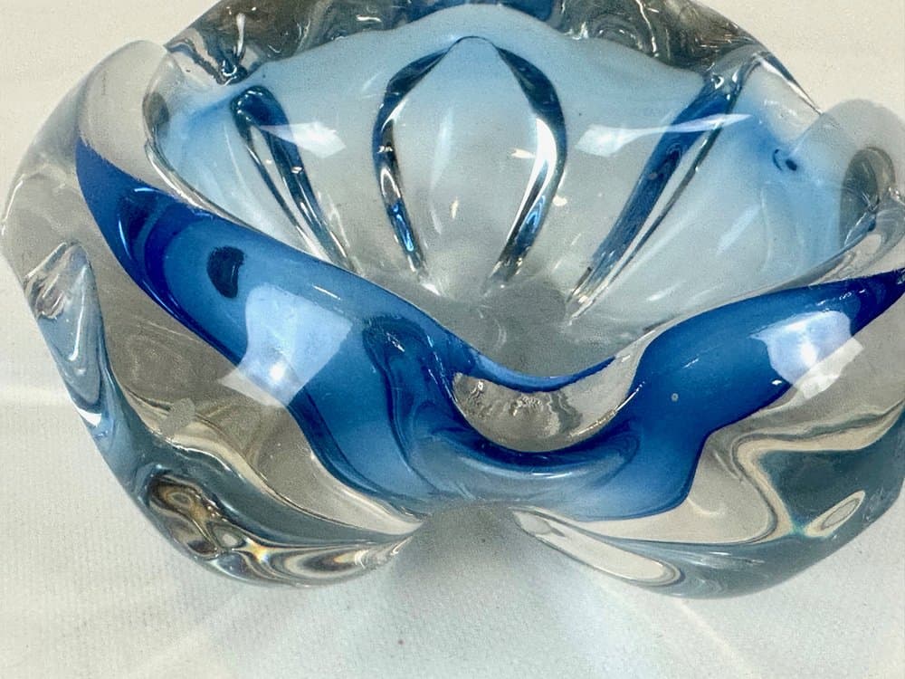 Art glass bowl, blue glass, by J. Hospodka, Czech Republic, 1960s. - 151967