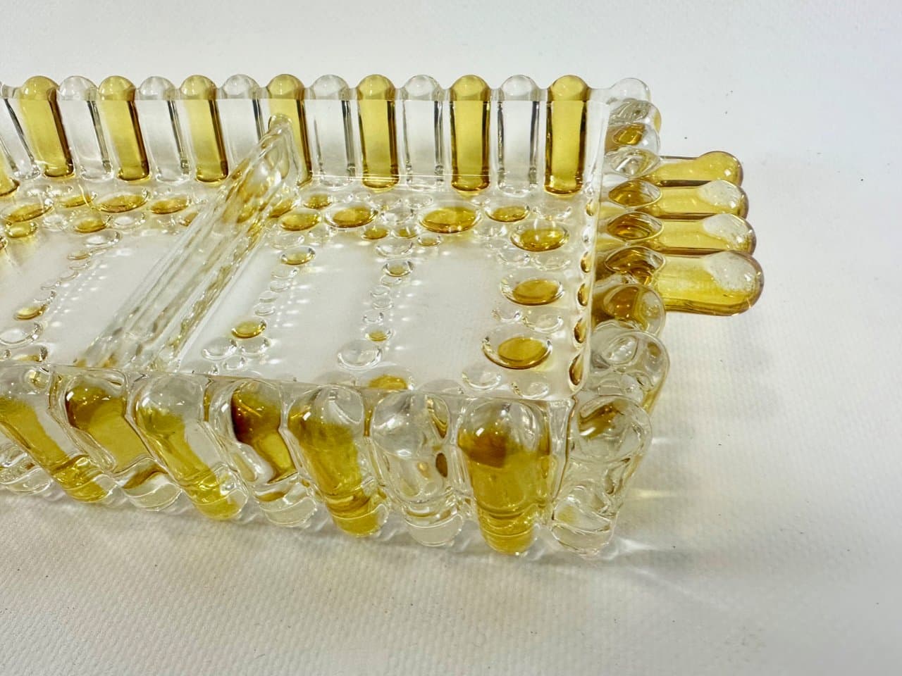 Bowl Bolero, transparent, yellow crystal, Germany, 1970s. - 151978