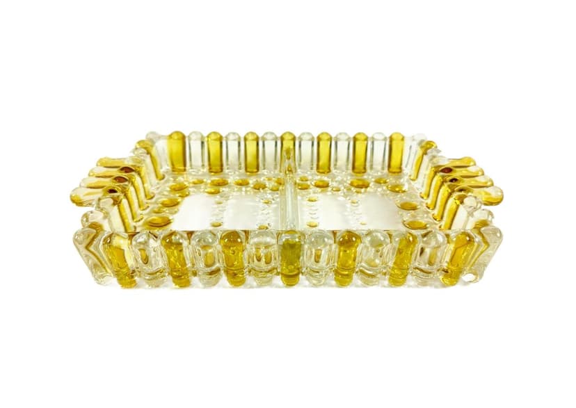 Bowl Bolero, transparent, yellow crystal, Germany, 1970s.