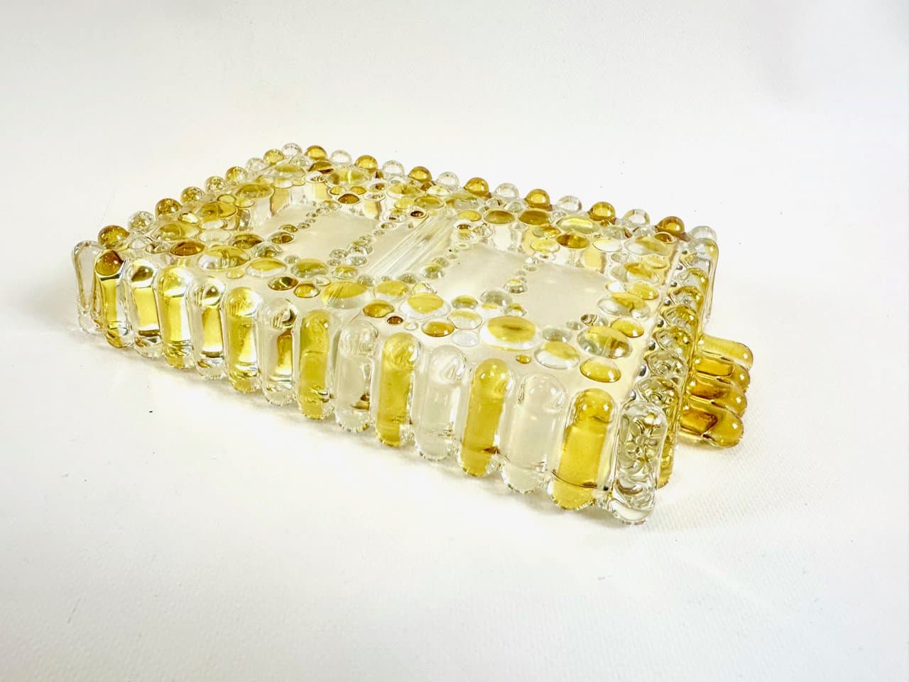 Bowl Bolero, transparent, yellow crystal, Germany, 1970s. - 151973