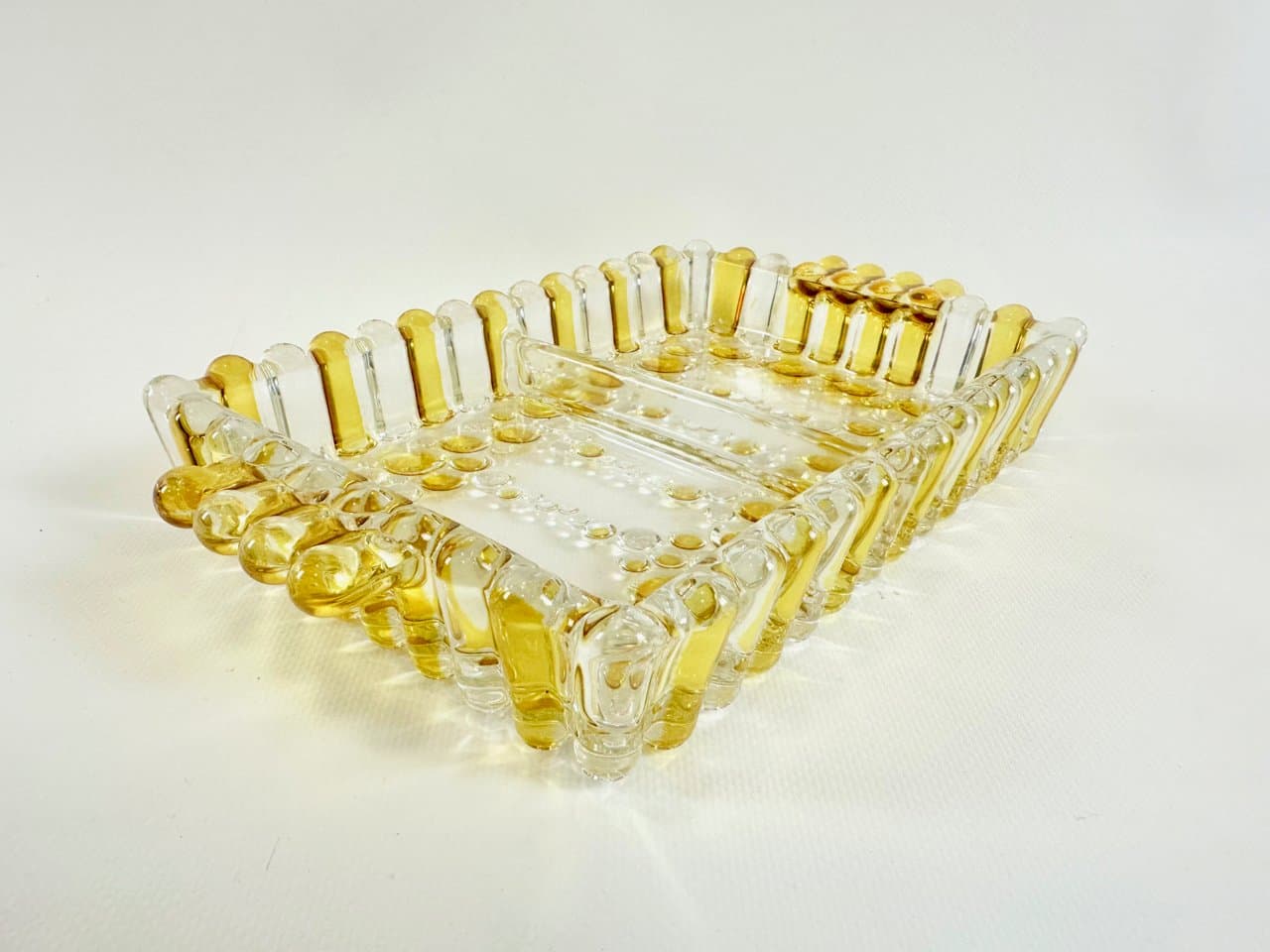 Bowl Bolero, transparent, yellow crystal, Germany, 1970s. - 151975