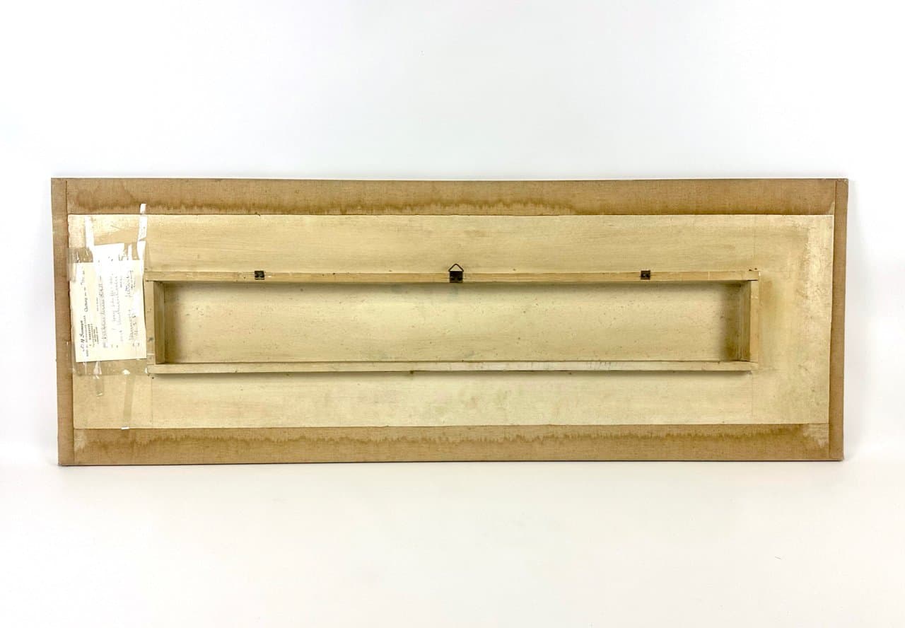 Expressionist painting, abstract composition 120x43 cm, mixed media, multicolored, 1960s. - 151980