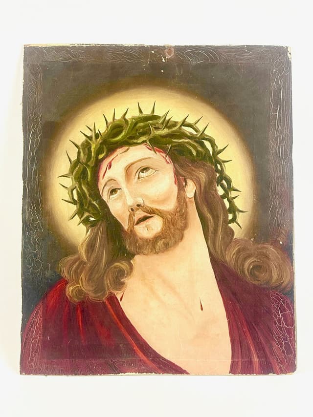 Religious painting, multicolor, 19th c. - DIMENSION