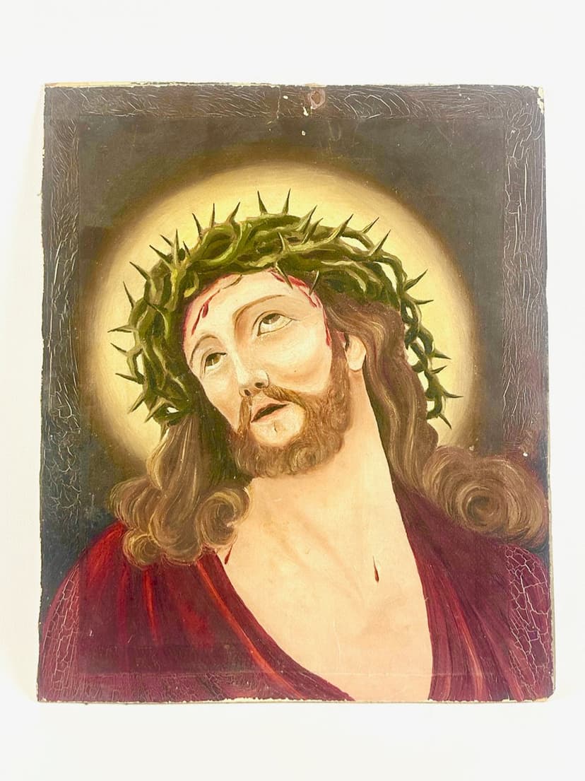 Religious painting, multicolor, 19th c.