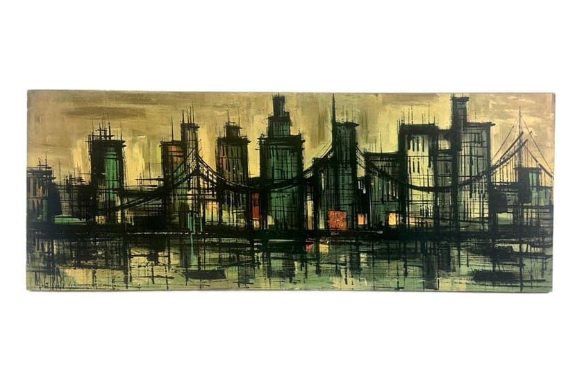 Lithograph Metropolitan Bridge 100x38 cm, multicolor, by M. Girard, USA, 1960s.