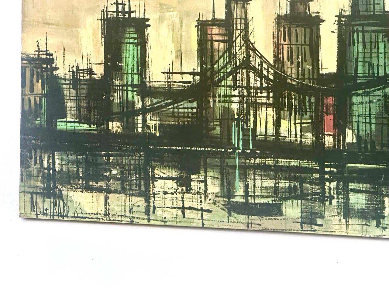 Lithograph Metropolitan Bridge 100x38 cm, multicolor, by M. Girard, USA, 1960s. - 152036