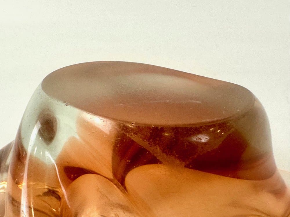 Decorative bowl, pink glass, by J. Hospodka, Czech Republic, 1960s. - 152048