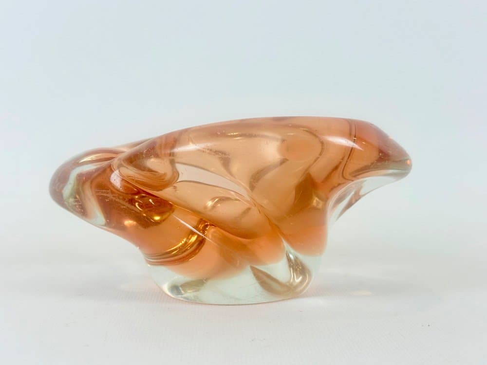 Decorative bowl, pink glass, by J. Hospodka, Czech Republic, 1960s. - 152043