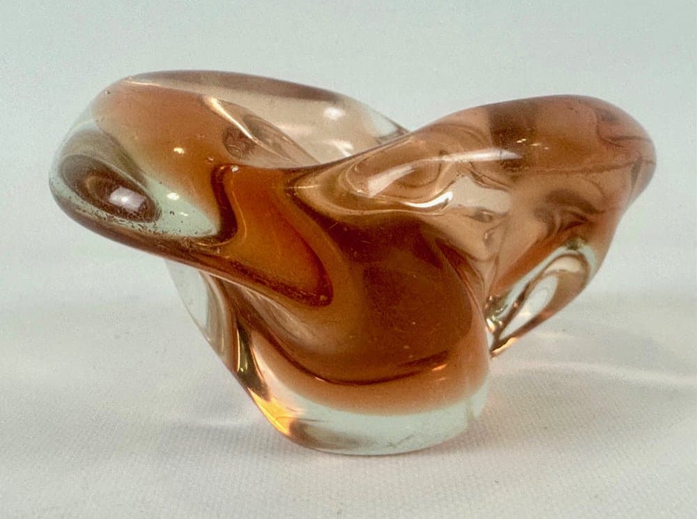 Decorative bowl, pink glass, by J. Hospodka, Czech Republic, 1960s. - 152042