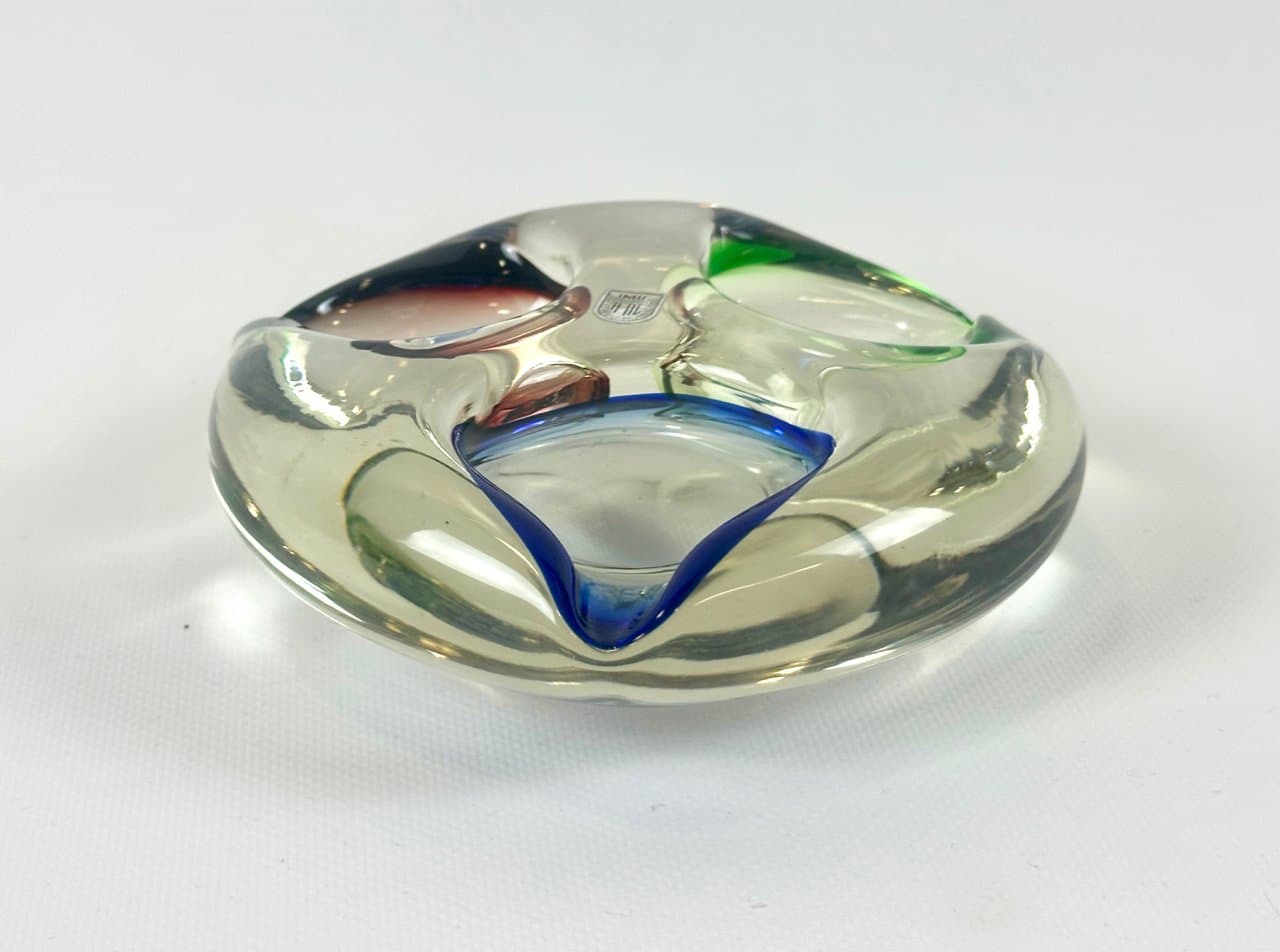 Popielniczka Tirgu-Mures, multikolor, szkło, Rumunia, lata 60. - 152077