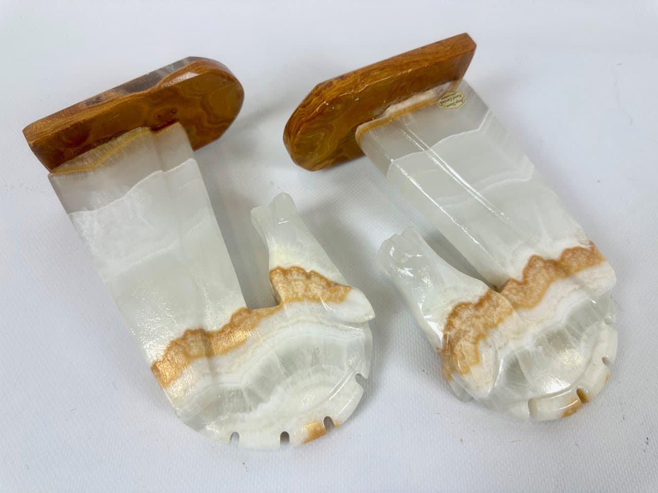 Para podpórek na książki Horse Head, ivory white, onyks, Meksyk, lata 70. - 152187