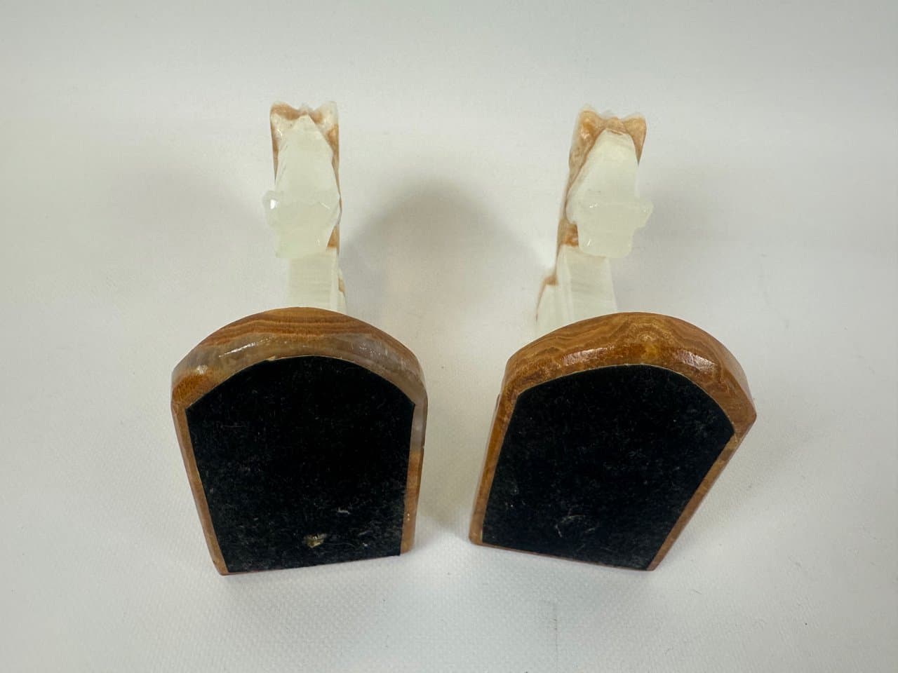 Para podpórek na książki Horse Head, ivory white, onyks, Meksyk, lata 70. - 152191