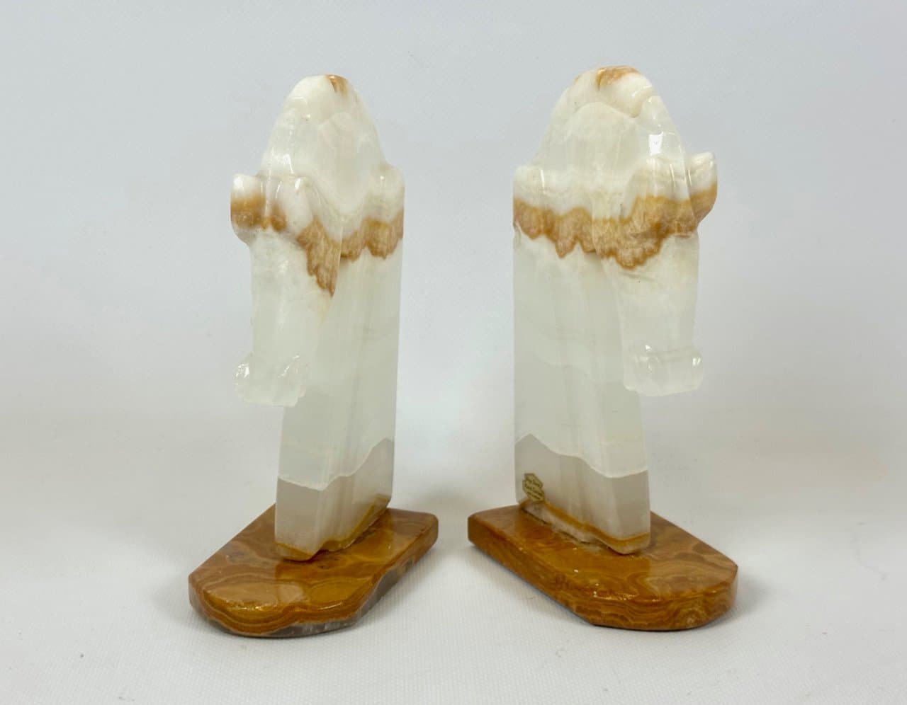 Para podpórek na książki Horse Head, ivory white, onyks, Meksyk, lata 70. - 152190