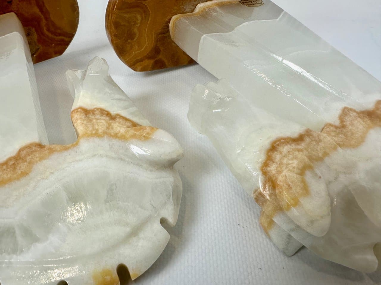 Para podpórek na książki Horse Head, ivory white, onyks, Meksyk, lata 70. - 152189