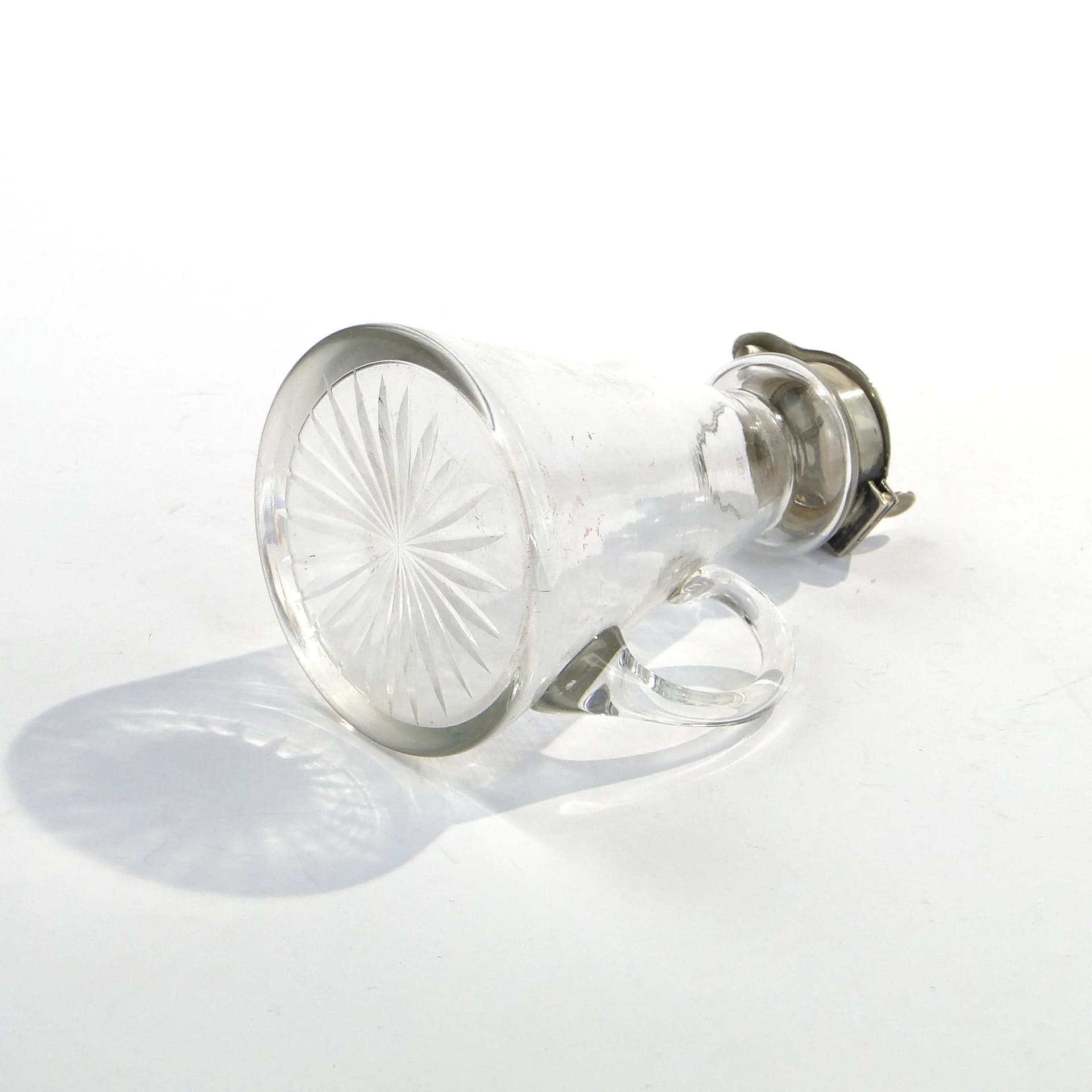 Karafka Edwardian, kryształ transparentny, srebro, Wielka Brytania, początek XX w. - 9173