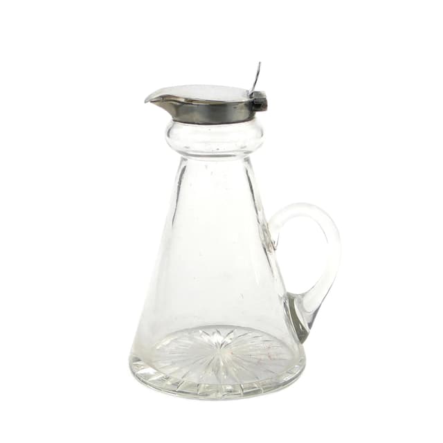 Karafka Edwardian, kryształ transparentny, srebro, Wielka Brytania, początek XX w. - WYMIARY