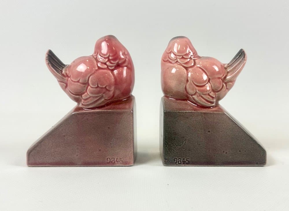 para podpórek do książek Art déco, różowy, porcelana, Francja, lata 30. - 152221