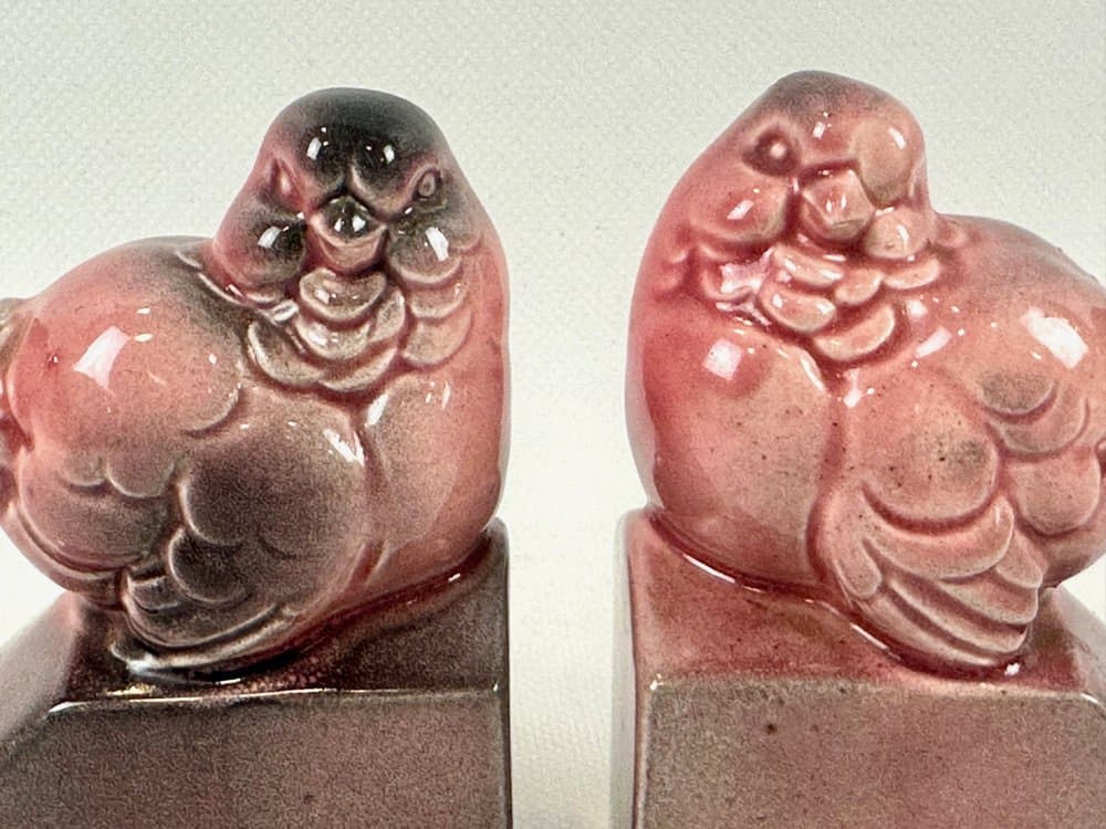 para podpórek do książek Art déco, różowy, porcelana, Francja, lata 30. - 152224