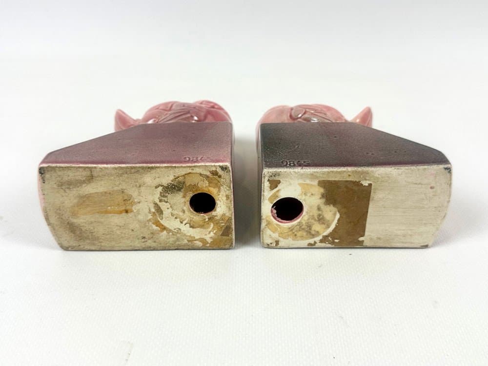 para podpórek do książek Art déco, różowy, porcelana, Francja, lata 30. - 152223