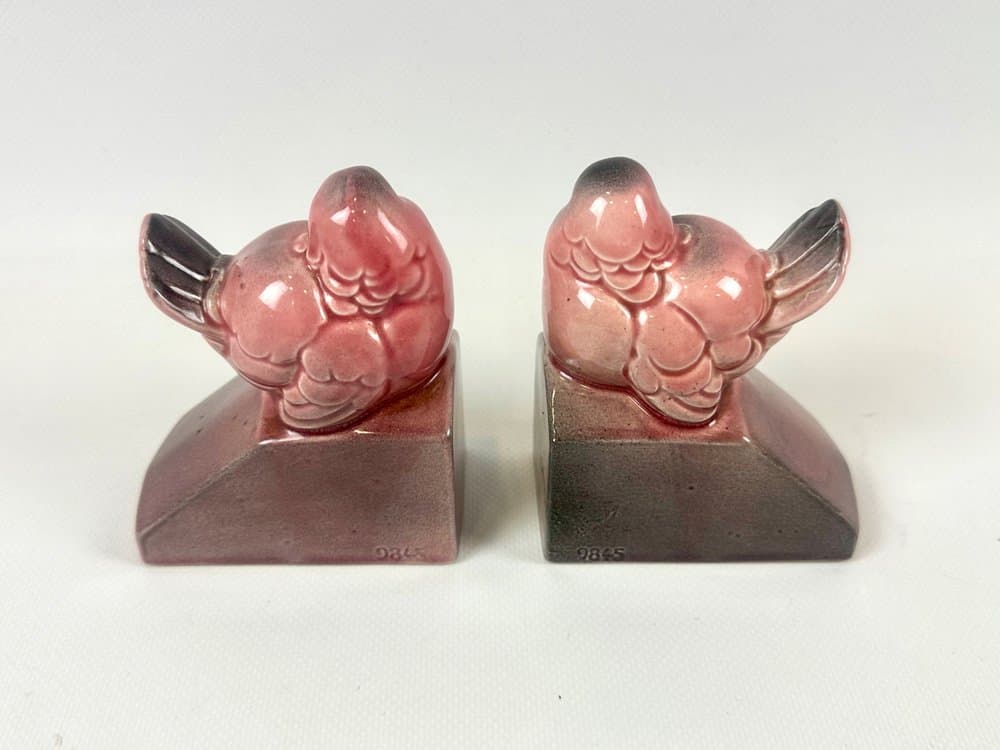 para podpórek do książek Art déco, różowy, porcelana, Francja, lata 30. - 152222