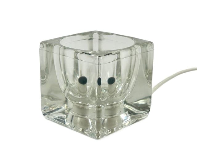 Table Lamp Ice Cube, transparent glass, Peill & Putzler, Germany, 1970s. - DIMENSION