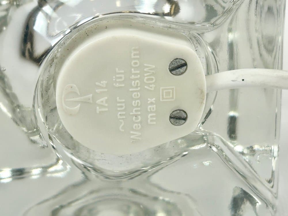 Table Lamp Ice Cube, transparent glass, Peill & Putzler, Germany, 1970s. - 152228