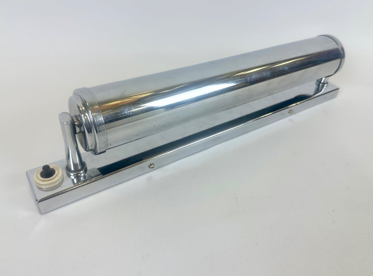 Kinkiet Bauhaus, srebrny, metal, Czechy, lata 30. - 152252