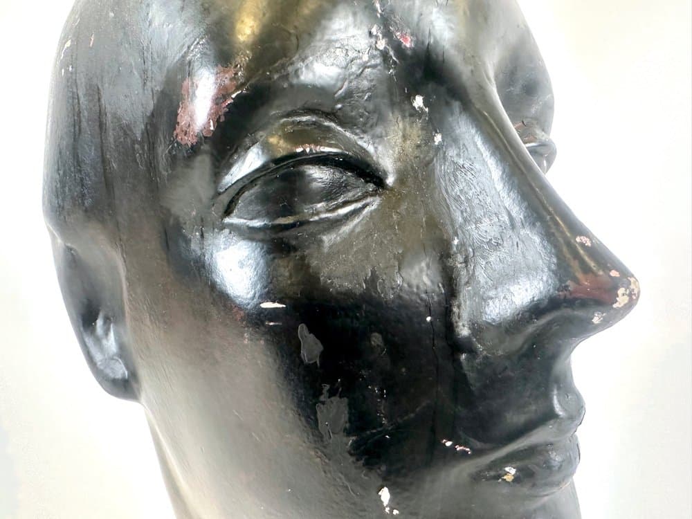 Figura głowy kobiecej, mid-century, czarny, włókno szklane, lata 50. - 152289