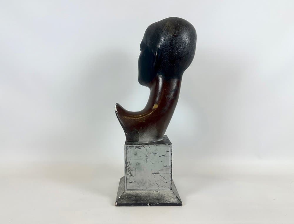 Figura głowy kobiecej, mid-century, czarny, włókno szklane, lata 50. - 152290