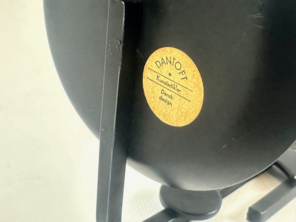 Świecznik ścienny, czarny żelazo, szkło, Dania, lata 60. - 152412