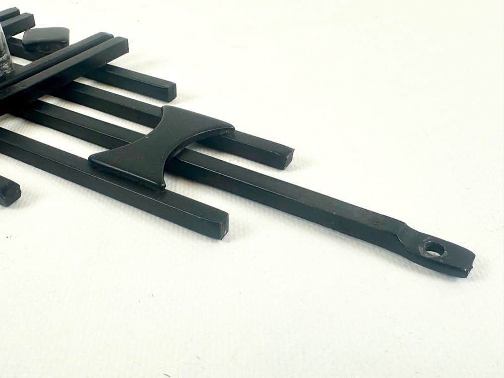 Świecznik ścienny, czarny żelazo, szkło, Dania, lata 60. - 152408