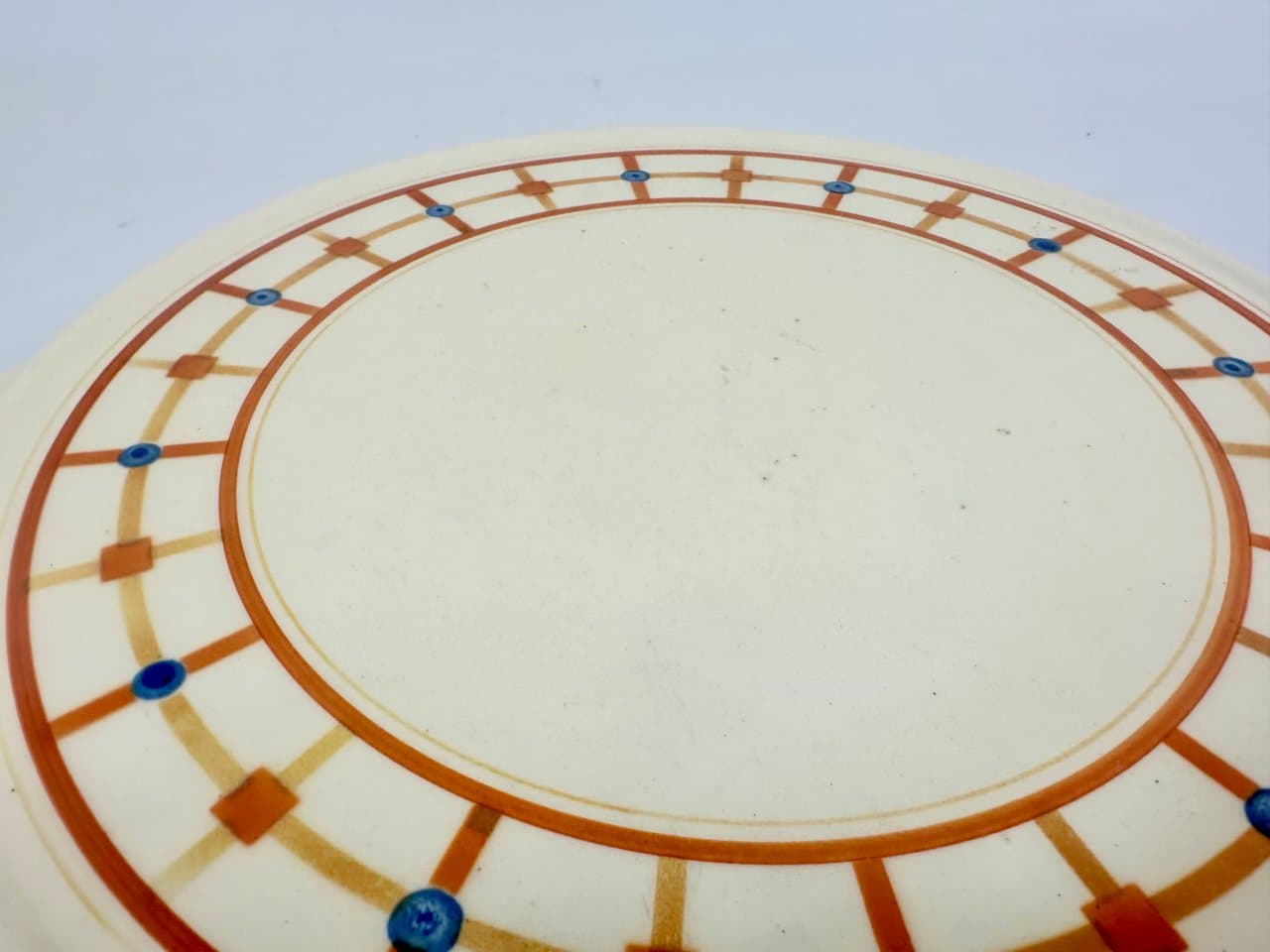 Talerz do ciasta Art déco, ivory white, ceramika, Niemcy, lata 40. - 152428